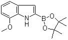 结构式 CAS# 1072812-69-1, 7-甲氧基吲哚-2-硼酸频哪醇酯