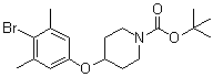 structure of CAS# 1072944-63-8, 4-(4-Bromo-3,5-dimethylphenoxy)-1-piperidinecarboxylic acid 1,1-dimethylethyl ester