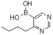 结构式 CAS# 1072945-78-8, (4-丁基-5-嘧啶基)硼酸