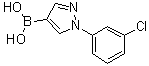 结构式 CAS# 1072945-88-0, [1-(3-氯苯基)-1H-吡唑-4-基]硼酸
