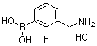 structure of CAS# 1072946-44-1, 3-(Aminomethyl)-2-fluorophenylboronic acid hydrochloride