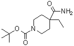 结构式 CAS# 1082768-73-7, 4-(氨基羰基)-4-乙基-1-哌啶羧酸叔丁酯