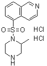 结构式 CAS# 108930-17-2, 1-(5-异喹啉基磺酰基)-2-甲基哌嗪二盐酸盐