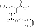 1-苄氧羰基-5-羟基-3-哌啶甲酸甲酯分子结构 (CAS 1095010-45-9)