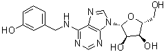structure of CAS# 110505-76-5, N-(3-Hydroxybenzyl)adenosine;N6-(3-Hydroxybenzyl)adenosine; N6-(m-Hydroxybenzyl)adenosine; N6-(m-Hydroxybenzyl)adenosine