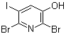 结构式 CAS# 1105675-63-5, 2,6-二溴-5-碘-3-吡啶醇