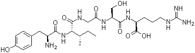 structure of CAS# 110590-64-2, Tyrosinyl-isoleucinyl-glycinyl-serinyl-arginine;Tyr-Ile-Gly-Ser-Arg