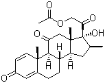 structure of CAS# 1106-03-2, 16-Meprednisone acetate;17,21-Dihydroxy-16beta-methylpregna-1,4-diene-3,11,20-trione 21-acetate