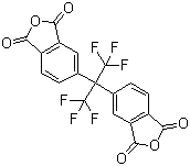 结构式 CAS# 1107-00-2, 4,4'-(六氟异丙烯)二酞酸酐; 六氟二酐