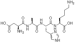 结构式 CAS# 111543-77-2, L-alpha-天冬氨酰-L-丙氨酰-L-组氨酰-L-赖氨酸