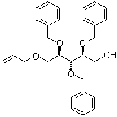 structure of CAS# 111549-97-4, 5-O-Allyl-2,3,4-tri-O-benzyl-D-ribitol;2,3,4-Tris-O-(phenylmethyl)-5-O-2-propenyl-D-ribitol