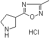 structure of CAS# 1121057-52-0, 3-Methyl-5-(3-pyrrolidinyl)-1,2,4-oxadiazole hydrochloride (1:1)