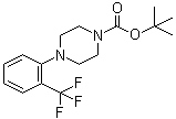 structure of CAS# 1121596-52-8, 4-[2-(Trifluoromethyl)phenyl]-1-piperazinecarboxylic acid 1,1-dimethylethyl ester