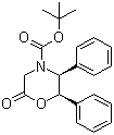 结构式 CAS# 112741-49-8, (2R,3S)- N-叔丁氧羰基-2,3-二苯基吗啉-6-酮
