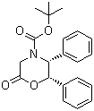 structure of CAS# 112741-50-1, tert-Butyl (2S,3R)-(+)-6-oxo-2,3-diphenyl-4-morpholinecarboxylate;(5S,6R)-4-tert-Butoxycarbonyl-5,6-diphenylmorpholin-2-one