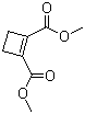 structure of CAS# 1128-10-5, 1,2-Dimethyl 1-cyclobutene-1,2-dicarboxylate;1,2-Bis(methoxycarbonyl)cyclobut-1-ene; 1,2-Dicarbomethoxycyclobutene; Dimethyl 1-cyclobutene-1,2-dicarboxylate; Dimethyl cyclobutene-1,2-dicarboxylate; NSC 249256