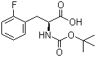 结构式 CAS# 114873-00-6, Boc-L-2-氟苯丙氨酸; N-叔丁氧羰基-L-2-氟苯丙氨酸