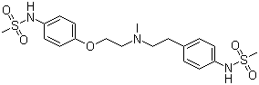 结构式 CAS# 115256-11-6, 多非利特; N-[4-(2-{2-[4-(甲磺酰胺基)苯氧基]-N-甲基乙基氨基}乙基)苯基]-甲磺酰胺