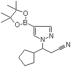 结构式 CAS# 1153949-38-2, 3-环戊基-3-[4-(4,4,5,5-四甲基-1,3,2-二氧杂硼烷-2-基)-1H-吡唑-1-基]丙腈