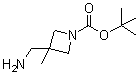 structure of CAS# 1158758-85-0, 3-(Aminomethyl)-3-methyl-1-azetidinecarboxylic acid 1,1-dimethylethyl ester