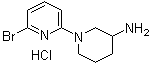structure of CAS# 1159816-26-8, 1-(6-Bromo-2-pyridinyl)-3-piperidinamine hydrochloride
