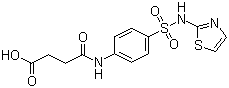 结构式 CAS# 116-43-8, 丁二酰磺胺噻唑; 琥珀酰磺胺噻唑