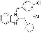 结构式 CAS# 1163-36-6, 盐酸氯咪唑; 1-[(4-氯苯基)甲基]-2-(吡咯烷-1-基甲基)苯并咪唑盐酸盐