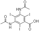 structure of CAS# 117-96-4, Amidotrizoic acid;Diatrizoic acid; 3,5-Bis(acetylamino)-2,4,6-triiodobenzoic acid