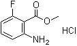 structure of CAS# 1170167-90-4, 2-Amino-6-fluorobenzoic acid methyl ester hydrochloride (1:1)
