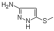 structure of CAS# 117736-74-0, 5-(Methylthio)-1H-pyrazol-3-amine