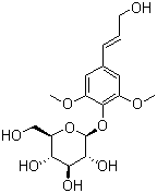 structure of CAS# 118-34-3, Syringin;Syringoside; (2R,3S,4S,5R,6S)-2-(Hydroxymethyl)-6-[4-[(E)-3-hydroxyprop-1-enyl]-2,6-dimethoxyphenoxy]oxane-3,4,5-triol