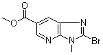 structure of CAS# 1187830-49-4, Methyl 2-bromo-3-methyl-3H-imidazo[4,5-b]pyridin-6-carboxylate
