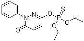 结构式 CAS# 119-12-0, 哒嗪硫磷; 苯哒嗪硫磷; O-(1,6-二氢-6-氧代-1-苯基-3-哒嗪基)-O,O-二乙基硫代磷酸酯