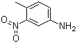 structure of CAS# 119-32-4, 4-Methyl-3-nitroaniline;3-Nitro-p-toluidine; 4-Amino-2-nitrotoluene; MNPT