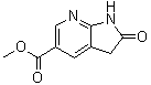 structure of CAS# 1190317-75-9, 2,3-Dihydro-2-oxo-1H-pyrrolo[2,3-b]pyridine-5-carboxylic acid methyl ester