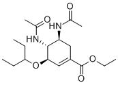 structure of CAS# 1191921-01-3, Oseltamivir-acetate;ethyl (3R,4R,5S)-4,5-diacetamido-3-pentan-3-yloxycyclohexene-1-carboxylate