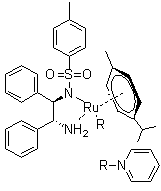 结构式 CAS# 1192483-14-9, [[(1R,2R)-2-氨基-1,2-二苯基乙基](4-甲基磺酰基)亚氨基](对伞花烃)(吡啶)钌