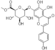 结构式 CAS# 119262-68-9, 5,6-二羟基-2-(4-羟基苯基)-4-氧代-4H-1-苯并吡喃-7-基 beta-D-吡喃葡糖苷酸甲酯