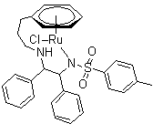 structure of CAS# 1192620-83-9, Chloro[N-[(1R,2R)-1,2-diphenyl-2-[[3-(eta6-phenyl)propyl]amino]ethyl]-4-methylbenzenesulfonamidato]ruthenium