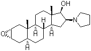 结构式 CAS# 119302-19-1, (2a,3a,5a,16b,17b)-2,3-环氧-16-(1-吡咯烷基)雄甾烷-17-醇