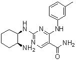 structure of CAS# 1194961-19-7, PRT 318;2-[[(1R,2S)-2-Aminocyclohexyl]amino]-4-[(3-methylphenyl)amino]-5-pyrimidinecarboxamide; P 142-76; PRT 060318