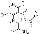 结构式 CAS# 1196541-47-5, N-[4-[(3R)-3-氨基-1-哌啶基]-5-溴-1H-吡咯并[2,3-b]吡啶-3-基]环丙烷甲酰胺