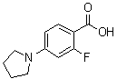 structure of CAS# 1197193-14-8, 2-Fluoro-4-(pyrrolidin-1-yl)benzoic acid