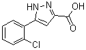 structure of CAS# 1197631-00-7, 5-(2-Chlorophenyl)-1H-pyrazole-3-carboxylic acid