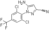structure of CAS# 120068-79-3, 5-Amino-3-cyano-1-(2,6-dichloro-4-trifluoromethylphenyl)pyrazole;5-Amino-1-[2,6-dichloro-4-(trifluoromethyl)phenyl]-1H-pyrazole-3-carbonitrile