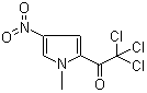 structure of CAS# 120122-47-6, 1-Methyl-4-nitro-2-(trichloroacetyl)pyrrole;2-(Trichloroacetyl)-1-methyl-4-nitropyrrole; 4-Nitro-2-(trichloroacetyl)-N-methylpyrrole