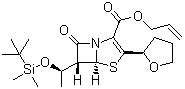 结构式 CAS# 120705-67-1, 6-(1'-叔丁基二甲基硅氧乙基)-3-(2''-四氢呋喃基)-7-氧代-4-硫-1-氮杂双环[3.2.0]庚-2-烯-2-羧酸烯丙酯