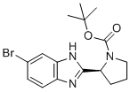 结构式 CAS# 1208007-67-3, (S)-2-(6-溴-1H-苯并[d]咪唑-2-基)吡咯烷-1-甲酸叔丁酯