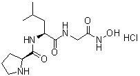 结构式 CAS# 120928-08-7, L-脯氨酰-L-亮氨酰-N-羟基甘氨酰胺单盐酸盐