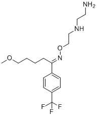 structure of CAS# 1217262-11-7, N-(Ethylamino) Fluvoxamine;N'-[2-[(E)-[5-methoxy-1-[4-(trifluoromethyl)phenyl]pentylidene]amino]oxyethyl]ethane-1,2-diamine